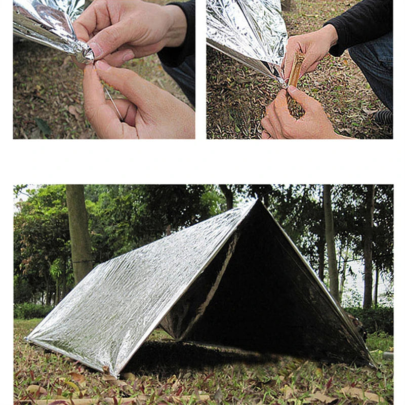Hypothermia Rescue First Aid Camp Keep Foil Mylar Lifesave Warm Heat Bushcraft Outdoor Thermal Dry Emergent Blanket Survival Kit