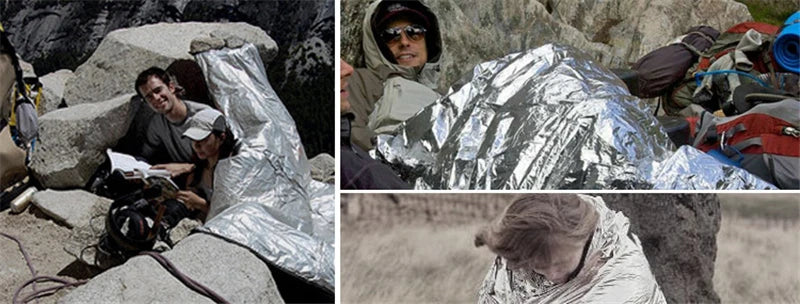 Hypothermia Rescue First Aid Camp Keep Foil Mylar Lifesave Warm Heat Bushcraft Outdoor Thermal Dry Emergent Blanket Survival Kit