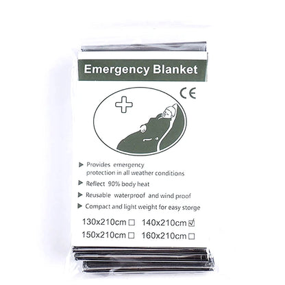 Hypothermia Rescue First Aid Camp Keep Foil Mylar Lifesave Warm Heat Bushcraft Outdoor Thermal Dry Emergent Blanket Survival Kit