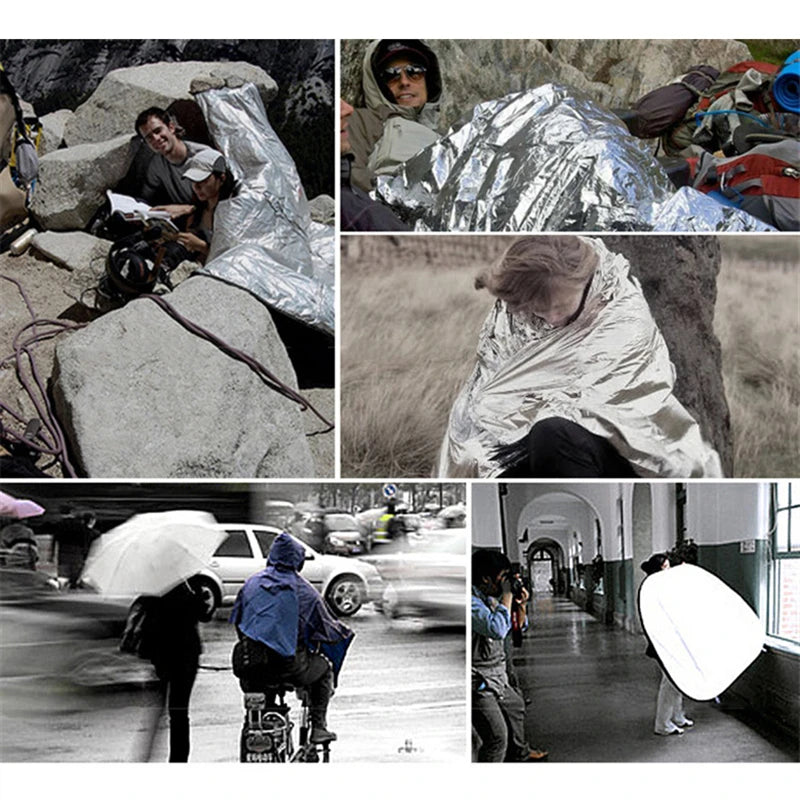 Hypothermia Rescue First Aid Camp Keep Foil Mylar Lifesave Warm Heat Bushcraft Outdoor Thermal Dry Emergent Blanket Survival Kit