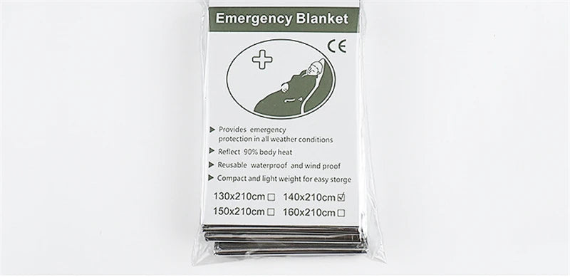 Hypothermia Rescue First Aid Camp Keep Foil Mylar Lifesave Warm Heat Bushcraft Outdoor Thermal Dry Emergent Blanket Survival Kit
