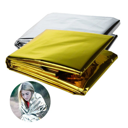 Hypothermia Rescue First Aid Camp Keep Foil Mylar Lifesave Warm Heat Bushcraft Outdoor Thermal Dry Emergent Blanket Survival Kit